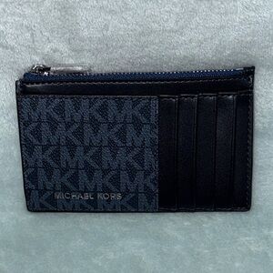 Michael Kors Monogram Admiral Blue Slim Zip Wallet